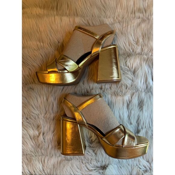 GB Class-Act Leather Platform Cross Strap Sandals Size 8M - Picture 3 of 12